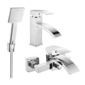 MEXEN/S Libra R45 Set umyvadlové a vanové baterie s příslušenstvím, chrom 745103R45-00 obraz