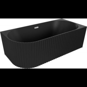 MEXEN/S Gia volně stojící rohová vana reliéf pravá 150 x 75, černá mat, sifon a přepad chrom 52701507571P-01 obraz
