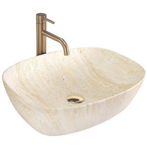 REA Umyvadlo na desku Freja Travertine Matt REA-U6689 obraz
