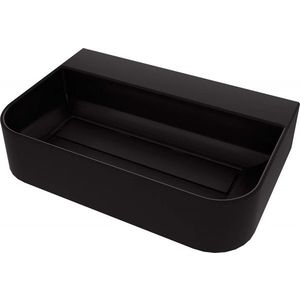 DEANTE Umyvadlo Arnika nero Granite, na pracovní desku, s odkládací plochou pod baterii s krycí deskou CQA_NU6S obraz