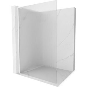 MEXEN/S Kioto L Sprchová zástěna WALK-IN 80 x 200, proužky, bílá 800-080-103-20-09 obraz