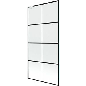 MEXEN/S Next L vanová zástěna FIX 90 x 150, černá vzor, bílá 895-090-000-03-77-20 obraz