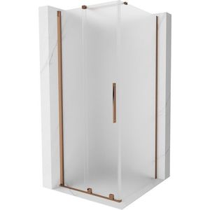 MEXEN/S Velar sprchový kout, posuvné dveře 120 x 120, dekor, růžové zlato 871-120-120-31-60 obraz