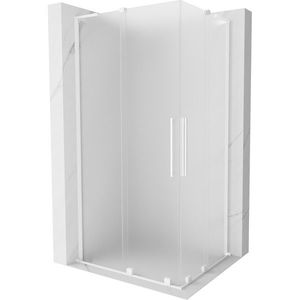 MEXEN/S Velar L Duo sprchový kout, posuvné dveře 90 x 80, dekor, bílá 871-090-080-02-33-20 obraz