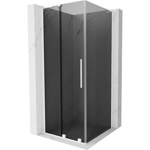 MEXEN/S Velar L sprchový kout, posuvné dveře 90 x 90, grafit, bílá 871-090-090-43-20 obraz