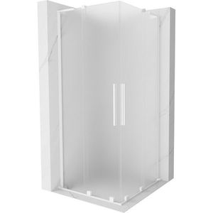 MEXEN/S Velar L Duo sprchový kout, posuvné dveře 80 x 80, dekor, bílá 871-080-080-02-33-20 obraz