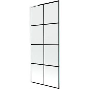 MEXEN/S Next L vanová zástěna FIX 80 x 150, černá vzor, bílá 895-080-000-03-77-20 obraz