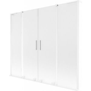 MEXEN/S Velar L Duo dvoukřídlá posuvná vanová zástěna 180 x 150, dekor, bílá 896-180-003-32-20 obraz