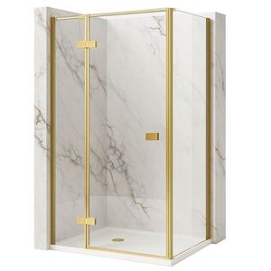 REA/S Sprchový kout Atlas 90x80 Brush Gold vlevo KPL-K4370 obraz