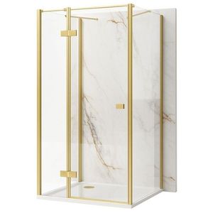 REA/S Sprchový kout Atlas 80x100 Brush Gold vlevo KPL-K4972 obraz