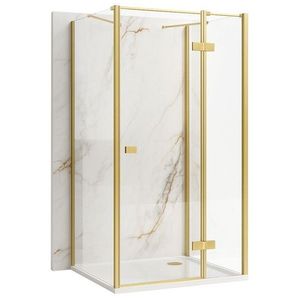 REA/S Sprchový kout Atlas 100x100 Brush Gold vpravo KPL-K4975 obraz
