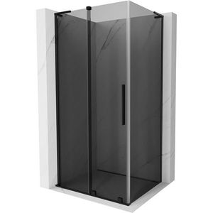 MEXEN/S Velar L sprchový kout, posuvné dveře 90 x 85, grafit, černá 871-090-085-43-70 obraz