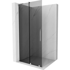 MEXEN/S Velar L Sprchová zástěna posuvná Walk-in 90 x 200, grafit 8 mm, chrom 871-090-003-43-01 obraz