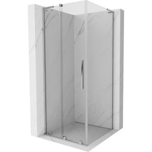 MEXEN/S Velar L sprchový kout, posuvné dveře 100 x 100, transparent, chrom 871-100-100-03-01 obraz