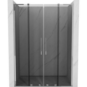 MEXEN/S Velar L Duo posuvné sprchové dveře 160, grafit, chrom 871-160-003-42-01 obraz