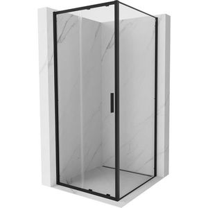 MEXEN/S Exo sprchový kout, posuvné dveře 95 x 95, transparent, černá 8151-095-095-70-00 obraz