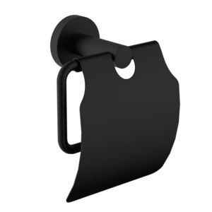 SAPHO X-ROUND BLACK držák toaletního papíru, s krytem, černá mat XR732B obraz