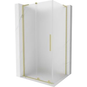 MEXEN/S Velar L sprchový kout, posuvné dveře 100 x 90, dekor, zlato kartáčovaná 871-100-090-33-55 obraz