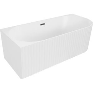 MEXEN/S Gia volně stojící rohová vana reliéf levá 170 x 80, bílá mat, sifon a přepad grafit kartáčovaná 52701708001L-66 obraz