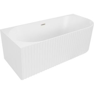 MEXEN/S Gia volně stojící rohová vana reliéf levá 170 x 80, bílá mat, sifon a přepad nikl kartáčovaný 52701708001L-97 obraz