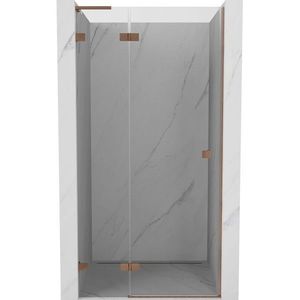 MEXEN/S Lunar L sprchové dveře křídlové levé 75, transparent, měď kartáčovaná 834L-075-000-65-00-L obraz