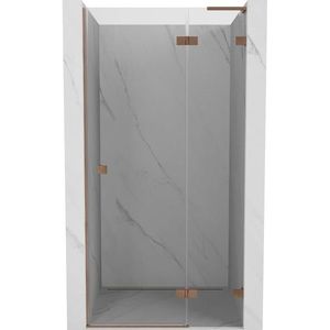 MEXEN/S Lunar L sprchové dveře křídlové pravé 70, transparent, měď kartáčovaná 834L-070-000-65-00-P obraz