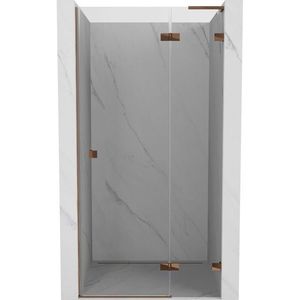 MEXEN/S Lunar L sprchové dveře křídlové pravé 95, transparent, růžové zlato 834L-095-000-60-00-P obraz