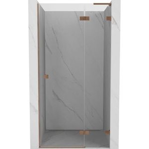 MEXEN/S Lunar L sprchové dveře křídlové pravé 115, transparent, měď kartáčovaná 834L-115-000-65-00-P obraz