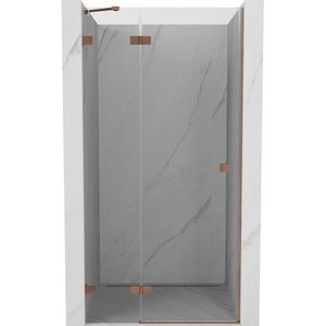 MEXEN/S Lunar sprchové dveře křídlové levé 90, transparent, měď kartáčovaná 834-090-000-65-00-L obraz
