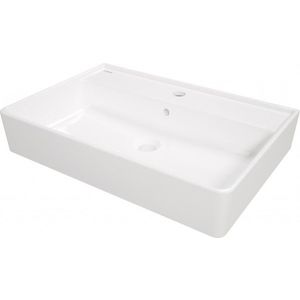 DEANTE Temisto bílá keramická umyvadlo, na desku nebo na zeď 61x41 cm CDT_6U7S obraz
