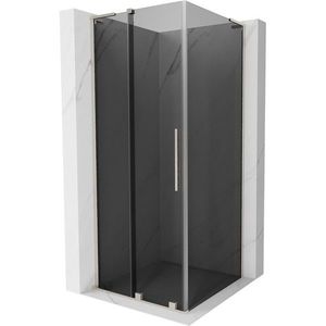 MEXEN/S Velar L sprchový kout, posuvné dveře 90 x 90, grafit, nikl kartáčovaný 871-090-090-43-97 obraz