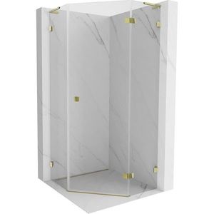 MEXEN/S Lunar L sprchový kout pětiboký křídlový pravá 90 x 90, transparent, zlato 831L-090P-090L-50-00-P obraz