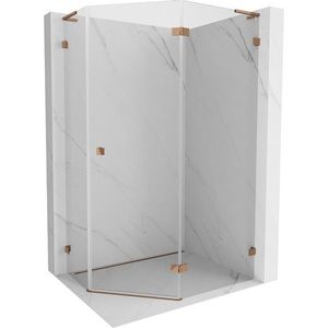 MEXEN/S Lunar L sprchový kout pětiboký křídlový pravá 100 x 80, transparent, růžové zlato 831L-100P-080L-60-00-P obraz