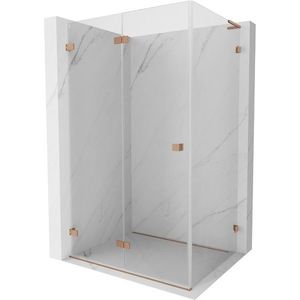MEXEN/S Lunar-F L sprchový kout skládací dveře levá 80 x 70, transparent, měď kartáčovaná 836L-080-070-65-00-L obraz