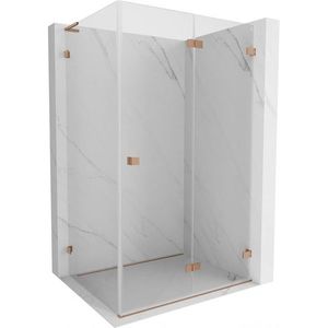 MEXEN/S Lunar-F L sprchový kout skládací dveře pravá 75 x 70, transparent, měď kartáčovaná 836L-075-070-65-00-P obraz