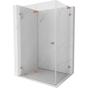 MEXEN/S Lunar-F L sprchový kout skládací dveře levá 95 x 70, transparent, měď kartáčovaná 836L-095-070-65-00-L obraz