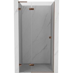 MEXEN/S Lunar L sprchové dveře křídlové levé 95, transparent, růžové zlato 834L-095-000-60-00-L obraz