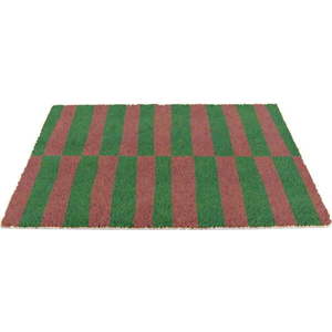Rohožka z kokosového vlákna 40x60 cm Pink & Green Half Stripes – Artsy Doormats obraz