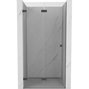 MEXEN/S Lunar-F skládací sprchové dveře levé 95, transparent, grafit kartáčovaná 836-095-000-66-00-L obraz