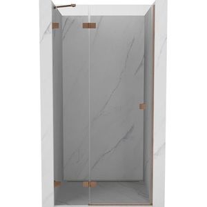 MEXEN/S Lunar sprchové dveře křídlové levé 95, transparent, měď kartáčovaná 834-095-000-65-00-L obraz