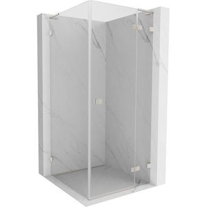 MEXEN/S Lunar L sprchový kout dveře křídlové pravá 90 x 90, transparent, nikl kartáčovaný 834L-090-090-97-00-P obraz
