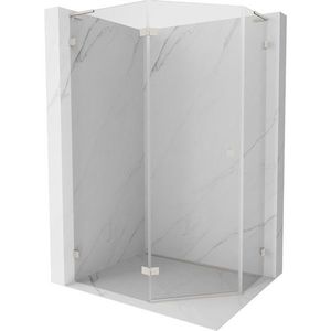 MEXEN/S Lunar L sprchový kout pětiboký křídlový levá 100 x 90, transparent, nikl kartáčovaný 831L-100L-090P-97-00-L obraz