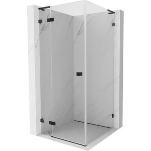 MEXEN/S Lunar L sprchový kout dveře křídlové levá 80 x 80, transparent, černá 834L-080-080-70-00-L obraz