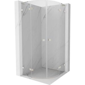 MEXEN/S Lunar L sprchový kout čtvrtkruh křídlový 90 x 90, transparent, nikl kartáčovaný 833L-090L-090P-97-00 obraz