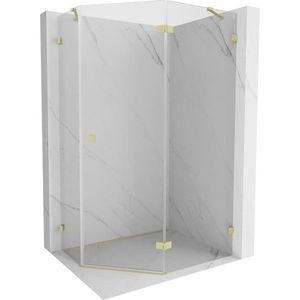 MEXEN/S Lunar sprchový kout pětiboký křídlový pravá 100 x 90, transparent, zlato kartáčovaná 831-100P-090L-55-00-P obraz