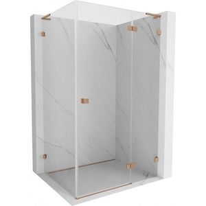 MEXEN/S Lunar L sprchový kout dveře křídlové pravá 95 x 90, transparent, měď kartáčovaná 834L-095-090-65-00-P obraz