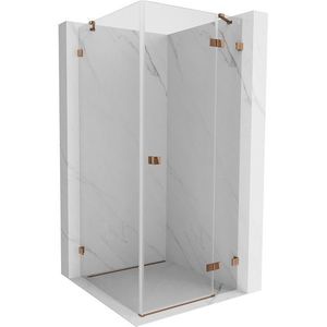 MEXEN/S Lunar sprchový kout dveře křídlové pravá 90 x 90, transparent, růžové zlato 834-090-090-60-00-P obraz
