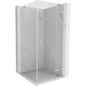 MEXEN/S Lunar sprchový kout dveře křídlové pravá 90 x 90, transparent, nikl kartáčovaný 834-090-090-97-00-P obraz