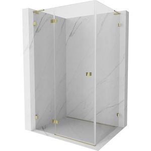 MEXEN/S Lunar L sprchový kout dveře křídlové levá 85 x 80, transparent, zlato 834L-085-080-50-00-L obraz