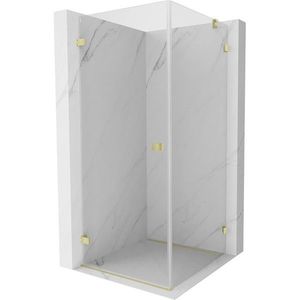 MEXEN/S Lunar-B sprchový kout dveře křídlové levá 80 x 80, transparent, zlato kartáčovaná 832-080-080-55-00-L obraz